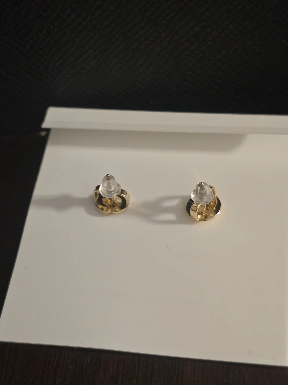 NEW Tory Burch Mother of Pearl Clover Flower Stud Earrings Gold Tone
